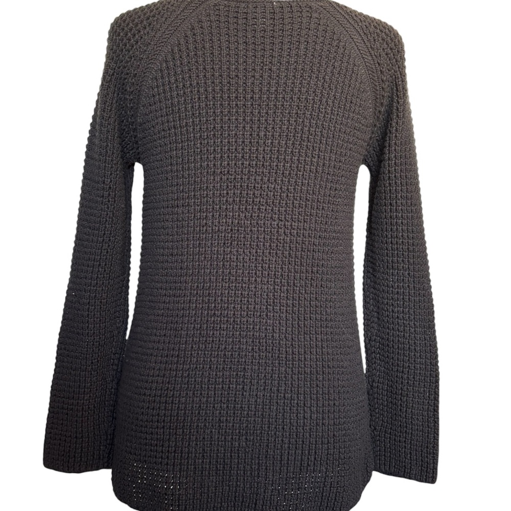 Vintage Guess Women’s Small Black Cable-Knit Sweater with Zip Shoulder Detail - Picture 3 of 6